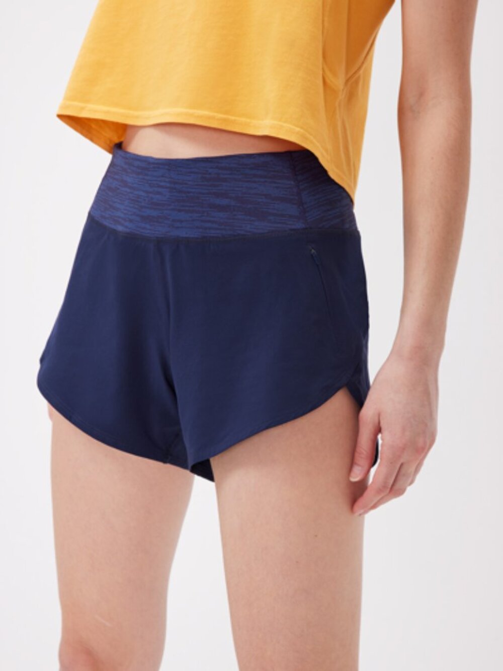 Outdoor Voices Hudson Shorts - XS - womens navy blue stretch waist lined active